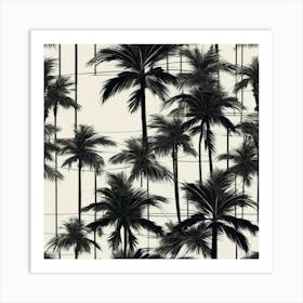Grayisb palm trees Art Print