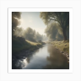 River In The Mist 6 Art Print