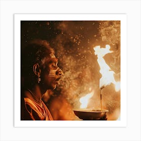 Man With Fire Art Print