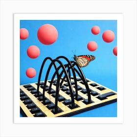 Butterfly On A Chess Board 4 Art Print