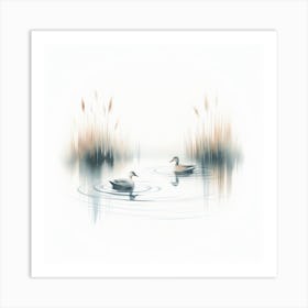 Ducks In The Water Art Print