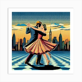 Waltz dance, pop art Art Print