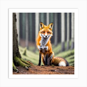 Red Fox In The Forest 2 Art Print