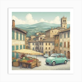 Village street 1 Art Print