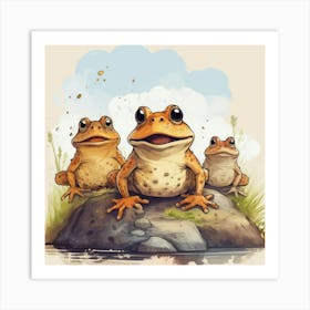 Toads Cartoon Art Print