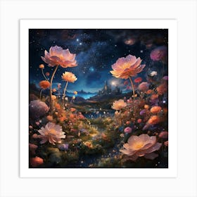 Lotus Flower paintings art print Art Print