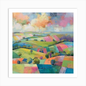 Colourful Fields Art Print