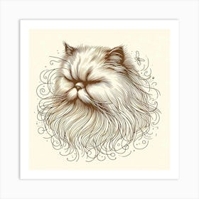 Feline Cat Creative Artwork Illustration 102 Art Print