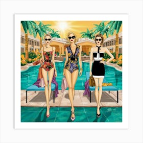 A Stunning Illustration Of Three Fashionable Women Cpcuflp5qpkgqtpbvq0isw A1ssvh Fsqgzmyhj4ohauw Art Print