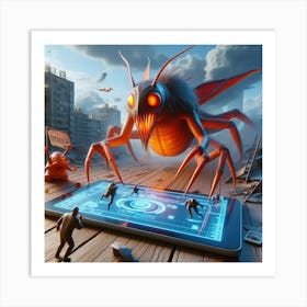 Bug On A Tablet Art Print