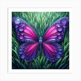 Butterfly In The Grass Art Print