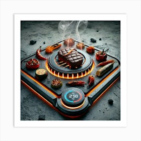 A Sci Fi Themed Dish Called Inferno Steak Art Print