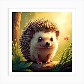 Pleasant Hedgehog Art Print