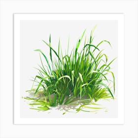 Watercolor-Spring-Grass-Clipart.16 Art Print