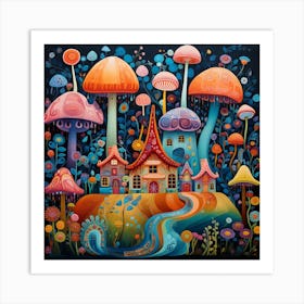 Mushroom House Art Print