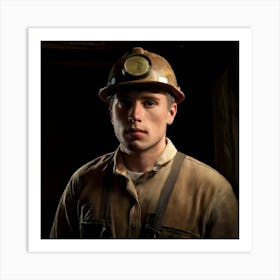 Firefly Weathered Portrait Of A Miner In The Shadows 59894 (2) Art Print