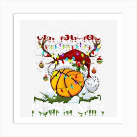 This Is My Christmas Pajama Basketball Xmas Tree Light Art Print