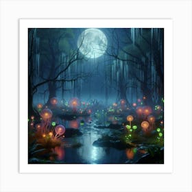 Jellyfish In The Forest Art Print