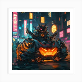 Pumpkin Car (Cyberpunk37) Art Print