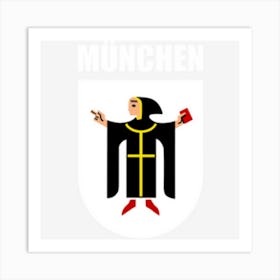 Munich Bavaria Coat Of Arms Souvenir Munchen Deutsch Gifts Art Print