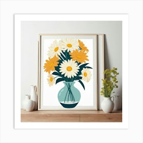 Default Daisy Flowers Vase Living Room Art Print 1 Art Print