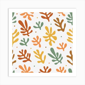 Autumn Leaves Seamless Pattern Art Print