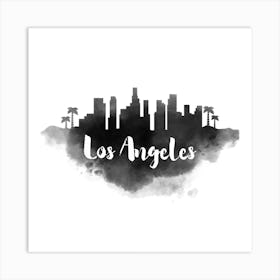 Watercolor Los Angeles Skyline Art Print