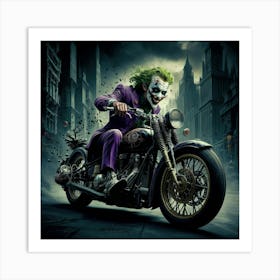 Joker On A Motorcycle 6 Art Print