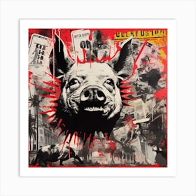 Pig graffiti Art Print