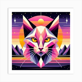 Echo Low Poly Cat Art Print