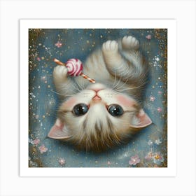 Lollipop Kitten 2 Art Print