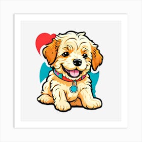 Puppy With A Heart Art Print