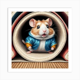 Hamster In A Tunnel 3 Art Print