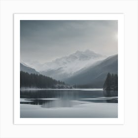 Lake In Winter Art Print