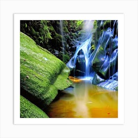 Waterfall In The Rainforest Art Print