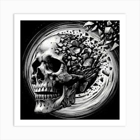 Skull With Broken Pieces Art Print