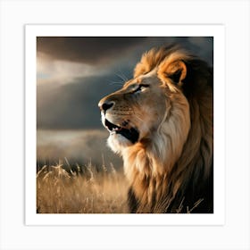 Lion In The Grass 1 Art Print