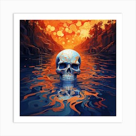 Skull In The Water 8 Art Print