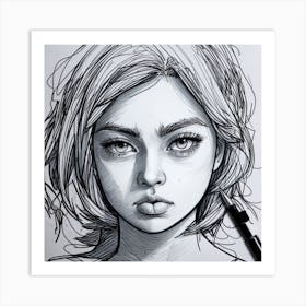 Portrait Of A Girl Art Print