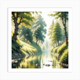 River In The Forest 61 Art Print