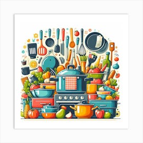 Kitchen Utensils Art Print