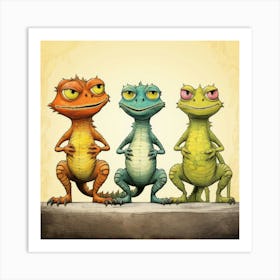 Three Lizards 1 Art Print