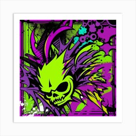 Splatter Skull 3 Art Print