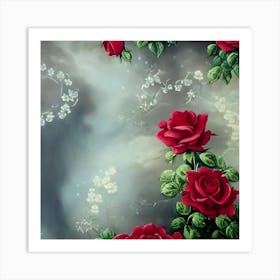 Roses And Lace Art Print