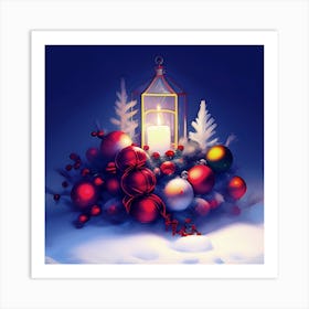 Christmas Lantern Art Print