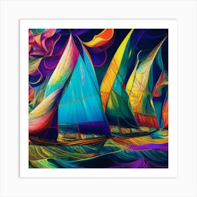 Sailboats Art Print