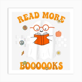 Groovy Halloween Read More Books Cute Boo Read A Booook Art Print