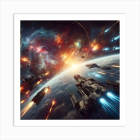 Space Battle Art Print