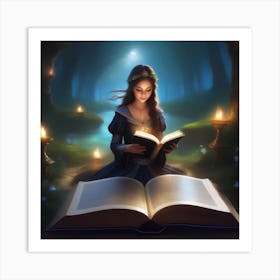 Girl Reading A Book 2 Art Print