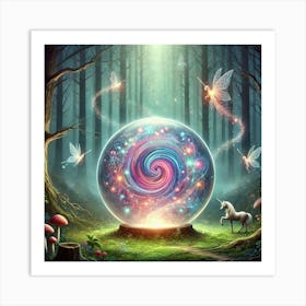 Fairy Sphere In The Forest Art Print